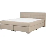 Beliani Boxspringbett Beige, Textil, 180x200 cm Schlafzimmer, Betten, Boxspringbetten