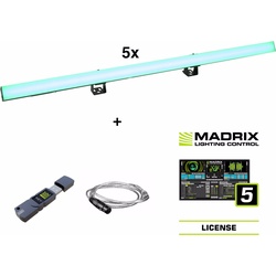 Eurolite Set 5x LED PR-100/32 Pixel DMX Rail + Madrix Software, Licht Set