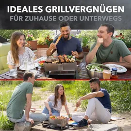 ovicue Mobiler Steck-Gasgrill Silber