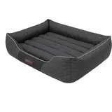 Hobbydog Comfort, Hundebett,Schlafplatz,Hundesofa (XXL (110 x 90cm), Schwarz ökoleinen)