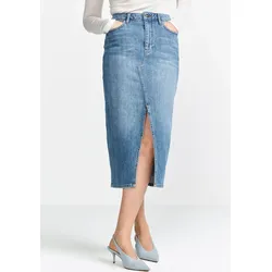 Jeansrock RICH & ROYAL, Damen, Gr. 27, blau (denim blau), Denim/Jeans, Obermaterial: 98% Baumwolle, 2% Elasthan, casual, ca. Mitte Wade, Röcke