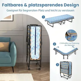 Costway Gästebett klappbar 90 x 200 cm blau