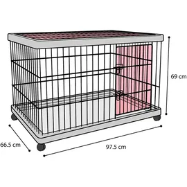 Karlie Dogkennel on Wheels Pasy 97,5 x 66,5 x 69 cm Schwarz