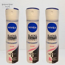 NIVEA Black & White Invisible Clear Antitranspirant Spray 6 x 150 ml