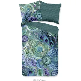 HIP Baumwoll Bettwäsche Kari Satin, grün Baumwolle, B/L: ca. 155x220 cm - grün