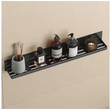 doporro Duschablage ohne Bohren, Duschregal magnetisch und selbstklebend, Badezimmer Organizer und Wandregal für Bad und Dusche mit Abtropfschlitzen, aus rostfreiem Metall, Hochglanz Schwarz,