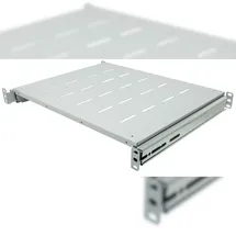 Intellinet Network Solutions Intellinet 19" Ausziehbarer Fachboden 1 HE, geeignet für Schränke mit 600 bis 800 mm Tiefe, Ablagefläche 350 mm Tiefe, grau