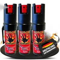 3 Dosen Wilhelm Pfefferspray Tierabwehr Selbstverteidigung CS Gas KO Spray hochdosiert (ca. 2 Mio. Scoville) effektives Verteidigungsspray (Fog, 16 ml)