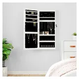 vidaXL Spiegel-Schmuckschrank mit LED-Beleuchtung Wandmontage Weiß