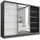 A&J MöbelLand Schiebetürenschrank AURELIA 1 200 x 215 x 59,5 cm Grau/Schwarz/Weiß