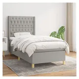 vidaXL Boxspringbett 100 x 200 cm Hellgrau
