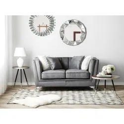 2-Sitzer Sofa Samtstoff grau GAULA