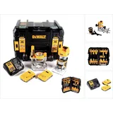 DeWalt DCW 604 D2 Akku Kombifräse 18V 55 mm + 2x Akkus 2,0 Ah + 1x Schnellladegerät + Fräser Set 12 tlg
