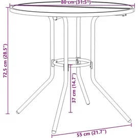 vidaXL Gartenstuhl-Set 3-tlg. Stapelbar 80 x 87 x 72,5 cm grau