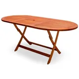 CASARIA Alabama Gartentisch 160 x 85 x 75 cm braun klappbar oval