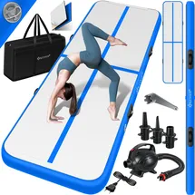 Kesser KESSER® Turnmatte Aufblasbar Airtrack Fitness-Matte Gymnastikmatte inkl. Tragetasche & elektr. Luftpumpe Yogamatte, Tumbling Matten, Trainingsmatte, Turn- &