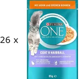 (EUR 14,10 /kg) Purina ONE Coat and Hairball mit Huhn & grünen Bohnen: 26 x 85 g