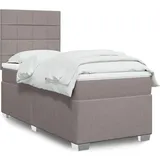 vidaXL Boxspringbett mit Matratze Taupe 140x200 cm Stoff