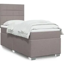 vidaXL Boxspringbett mit Matratze Taupe 140x200 cm Stoff