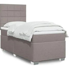 vidaXL Boxspringbett mit Matratze Taupe 140x200 cm Stoff