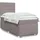 vidaXL Boxspringbett mit Matratze Taupe 140x200 cm Stoff