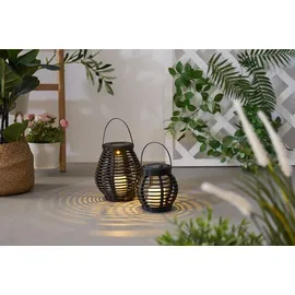Pauleen Sunshine Glow Solar-Laterne - Schwarz/Braun