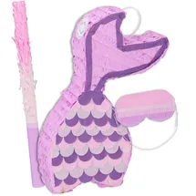 Relaxdays Pinata Meerjungfrau HxBxT 37,5 x 20 x 8 cm lila/rosa
