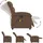vidaXL Massagesessel Braun Stoff 92 x 99,5 x 0 cm Braun mit Fernbedienung