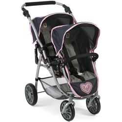 CHIC2000 Puppen-Zwillingsbuggy Vario, Grau-Navy blau|grau