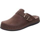 Rohde Herren Pantoffel Clog Nubuk Leder Schnalle Alassio 6794, Größe:48 EU, Farbe:Braun - 48 EU