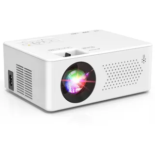 purshe Mini Beamer, Mini Bluetooth Projektor Full HD 1080P Tragbarer Outdoor Filmprojektor für iOS, Android, Windows, Kompatibel mit TV Stick/HDMI/Smartphone/Spielkonsole/USB [Inkl. Fernbedienung]