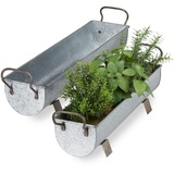 Relaxdays Blumenkasten Dachrinne, 2er Set,