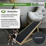 Baumarktplus Hunderampe Echtholz 104x35 cm höhenverstellbar & klappbar 35 kg Tragkraft weiche Filz-Lauffläche