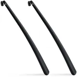 Relaxdays Schuhlöffel Metall, 2er Set, stabil, Schuhanzieher 58 cm lang, zum Aufhängen, Anziehhilfe für Schuhe, schwarz