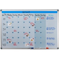 Relaxdays Whiteboard, Wochenplaner, abwischbar, magnetisch, Planungstafel mit Stiftablage, Magnetwand