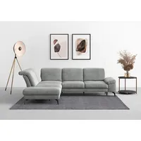 Ecksofa SIT & MORE "Cabana L-Form", silber, B:303cm H:84cm T:244cm, 100% Polyester, Sofas, Ecksofa, Ottomane, wahlweise mit Sitztiefen-,Armlehnen- und Kopfteilfunktion