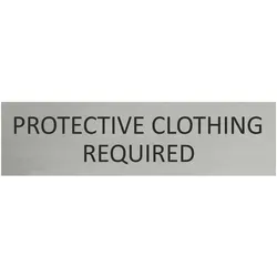 CombiCraft Aluminium Türschild Protective Clothing Required 165x45mm mit 3M-Tape