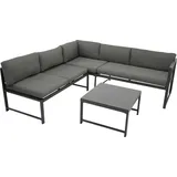 DEGAMO Funktions Lounge Set MONTANA, Aluminium dunkelgrau, Polster grau,
