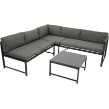 DEGAMO Funktions Lounge Set MONTANA, Aluminium dunkelgrau, Polster grau,