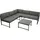 DEGAMO Funktions Lounge Set MONTANA, Aluminium dunkelgrau, Polster grau,