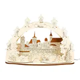 holzkunst schönberg 3D LED Schwibbogen Bautzen Stadtansicht - Holzkunst aus Sachsen - mit Netzkabel | Lichterbogen Weihnachten