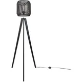 Paco Home Stehlampe E27 Schwarz