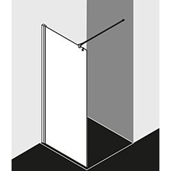 Kermi Liga Seitenwand LITWF08020VAK 80x200cm, silber/hochglanz, ESG klar, mit 90Grad Stabilisierung