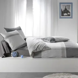 Traumschlaf Spencer Gestreift Grau 200 x 220 cm + 2 x 80 x 80 cm