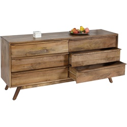 Kommode HWC-L96, Sideboard Schrank Anrichte, 6 Schubladen, Massiv-Holz Mango 72x150x42cm MVG-zertifiziert