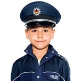 Maskworld Originalgetreue deutsche Polizei-Mütze für kleine Polizisten - Kinder-Kostüm-Accesoire für Karneval Fasching & Halloween - Polizeihut Uniform Blau - Größe 56