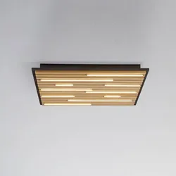 Q-Smart-Home Smart Home Deckenlampe Q-Akustik, dimmbar, Holz hell, für Wohn- / Esszimmer, Holz, Modern, Smart Home Deckenlampe - 62 cm - 62 cm - 6 cm