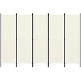 vidaXL 5-tlg. Raumteiler Weiß 250x180 cm