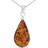 Ostsee-Schmuck Kette mit Anhänger Tropfen Silber/Bernstein