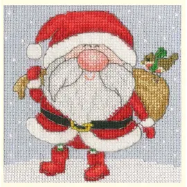 Bothy Threads The Home Of Happy Stitching Grußkarte Kreuzstich Stickpackung, Lustiger Weihnachtsmann
